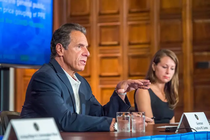 Governor Andrew Cuomo at his Saturday morning presser on June 6th.